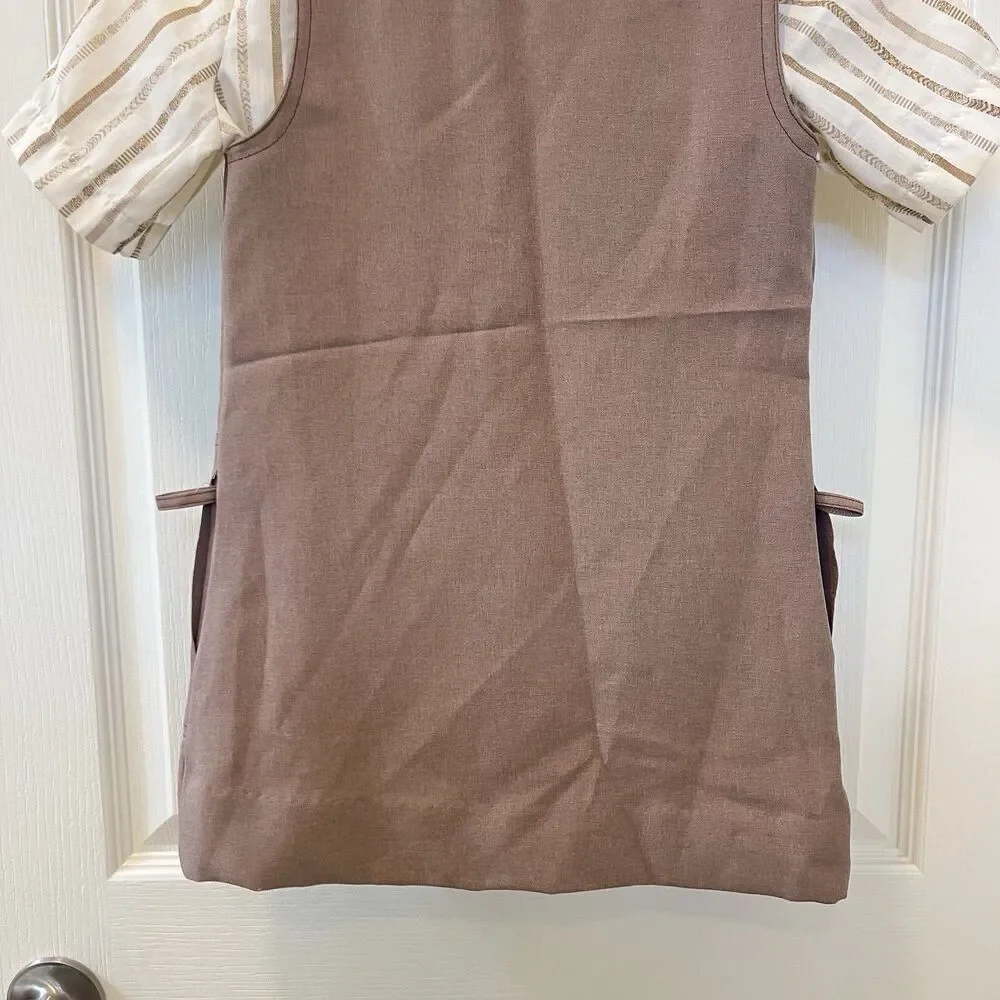 Vintage Girl Scouts Brownie Uniform Jumper Dress and Blouse Pin Set Girls Size 7